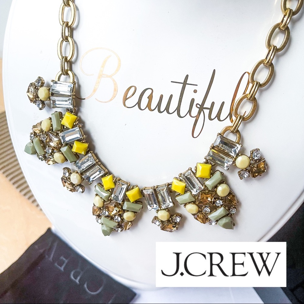 J.CREW Sage + Citrine Jeweled Necklace